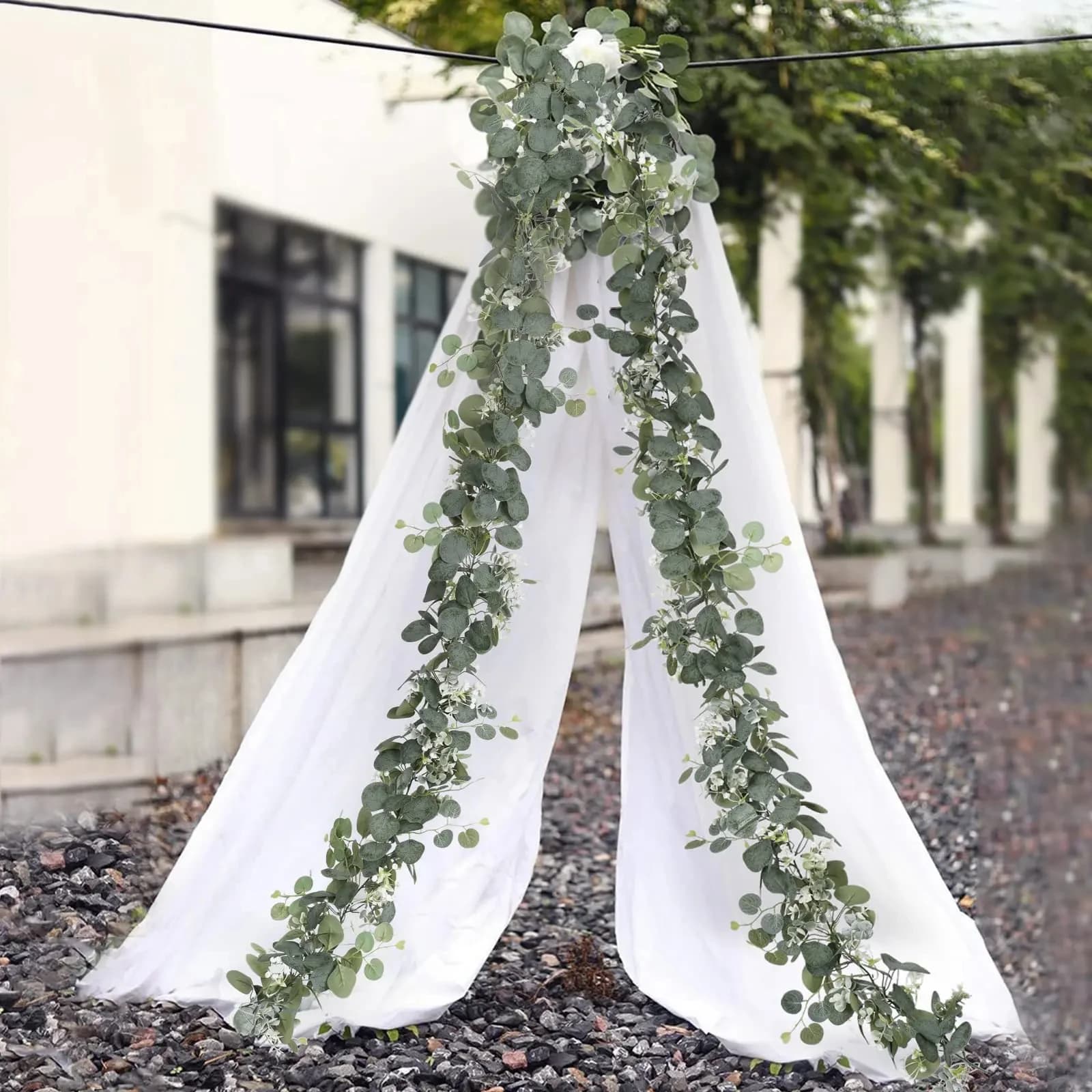 Guirlande de feuilles d'eucalyptus artificielles