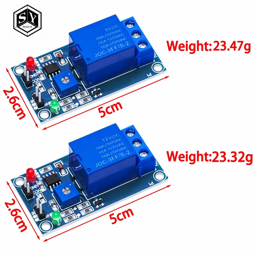 1 ensemble de modules de capteur de pluie + module de contrôle de relais DC 5 V/12 V : kit de détection de gouttes de pluie – Compatible pour Arduino