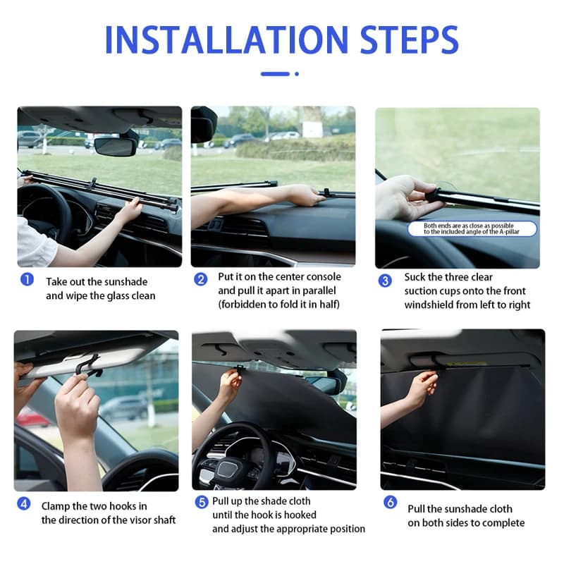 Pare-soleil réglable pour pare-brise de voiture, ombrage avant, parasol, isolation thermique pour fenêtre de voiture, protection solaire UV d'été