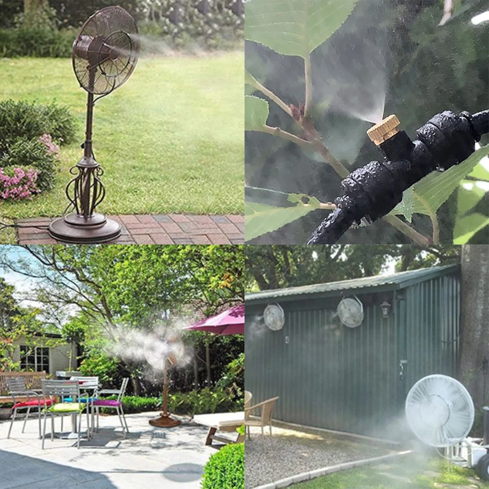 Système de brumisation de refroidissement extérieur, 3/6/10m, pour Patio, terrasse, ventilateur, nébuliseur, atomisation, Dissipation thermique d'été, ensemble de buses de brouillard