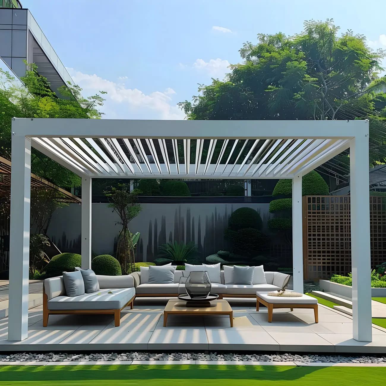 Pergola bioclimatique en aluminium étanche