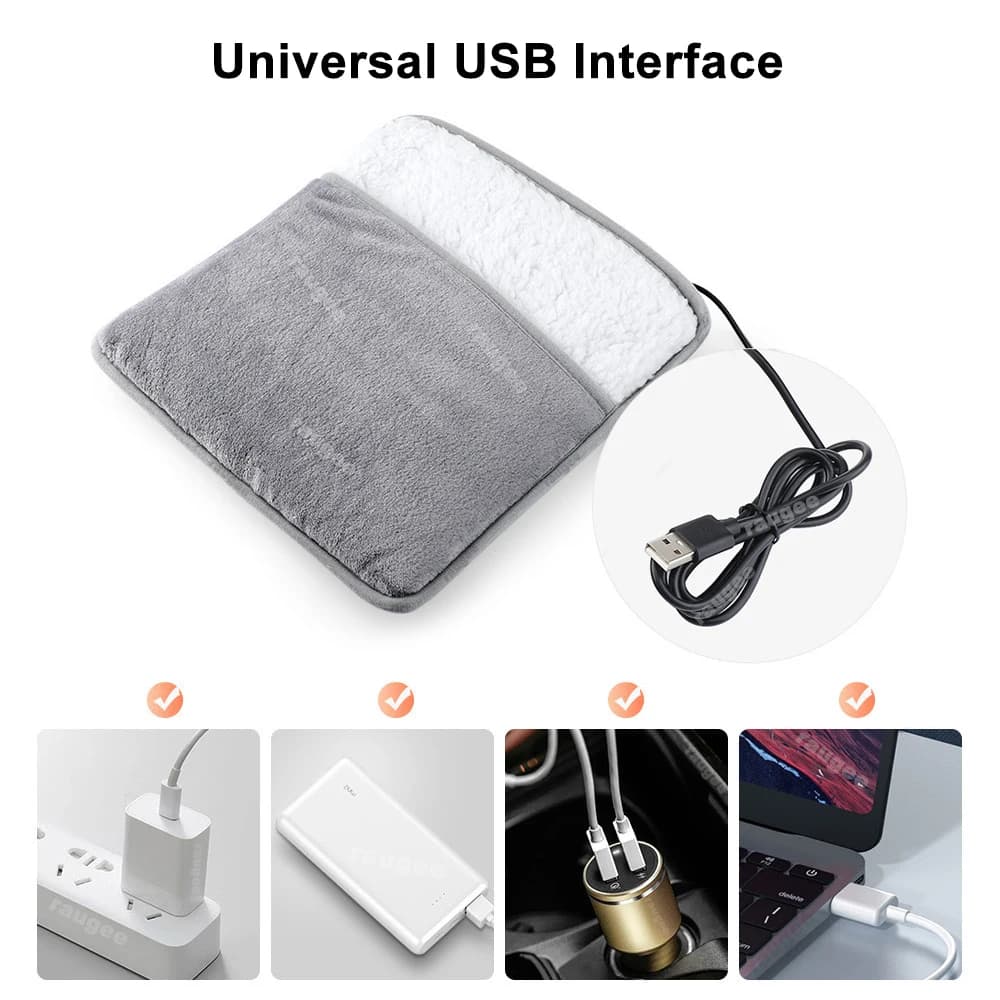 Chauffe-pieds USB chauffe-pieds électrique coussin chauffant chauffage rapide doux en peluche chauffe-pieds électrique pour la maison chauffe-pieds chauffant