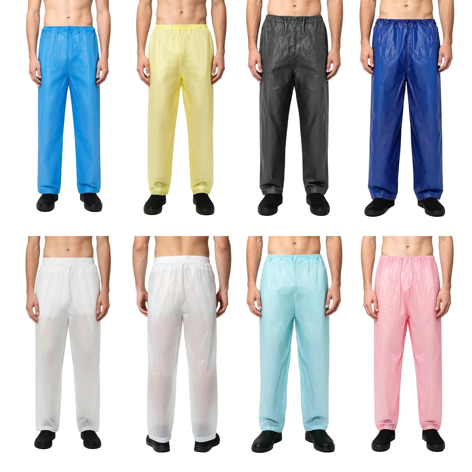 Pantalon de pluie léger et portable pour hommes et femmes, coupe large, imperméable, avec taille élastique, idéal pour la pêche, la randonnée et le travail