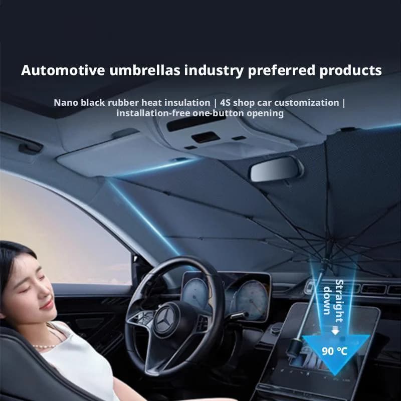 Parasol de voiture, accessoires d'été, pare-soleil pour pare-brise avant, protection solaire, isolation thermique, pare-soleil pliable télescopique