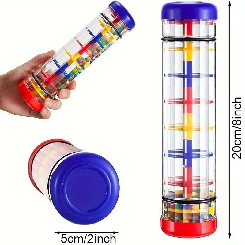 1 pièce Rain Stick Rainmaker, tube sonore à agiter à la main avec clochettes, instrument de percussion Orff pour la stimulation sonore sensorielle