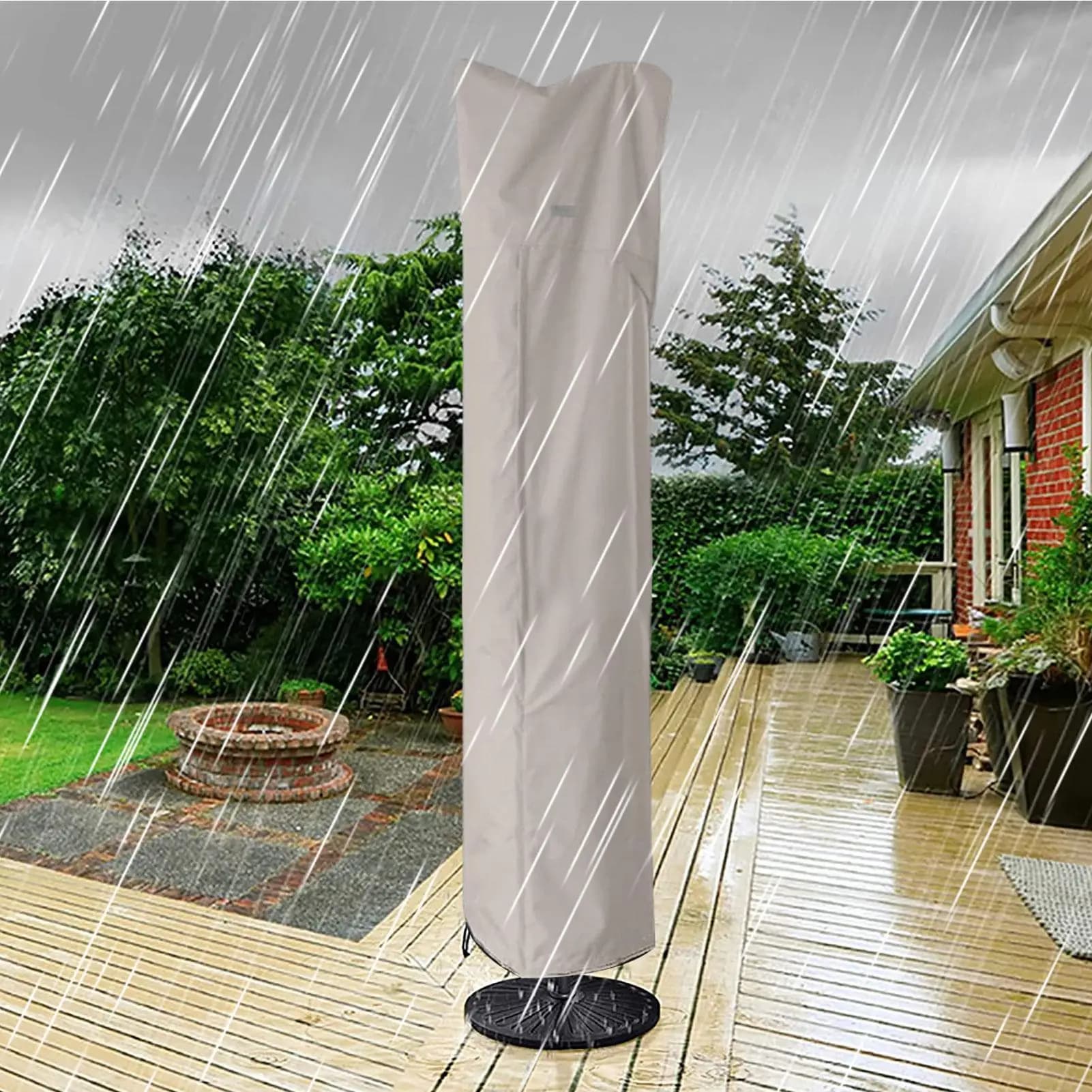 Housse de parasol cantilever imperméable avec fermeture éclair