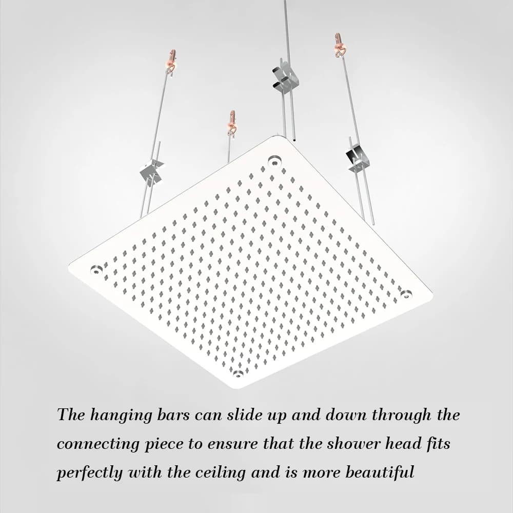 Relextime Pommeau de douche de plafond de luxe moderne carré dissimulé 500 mm en acier inoxydable SUS304 pour salle de bain