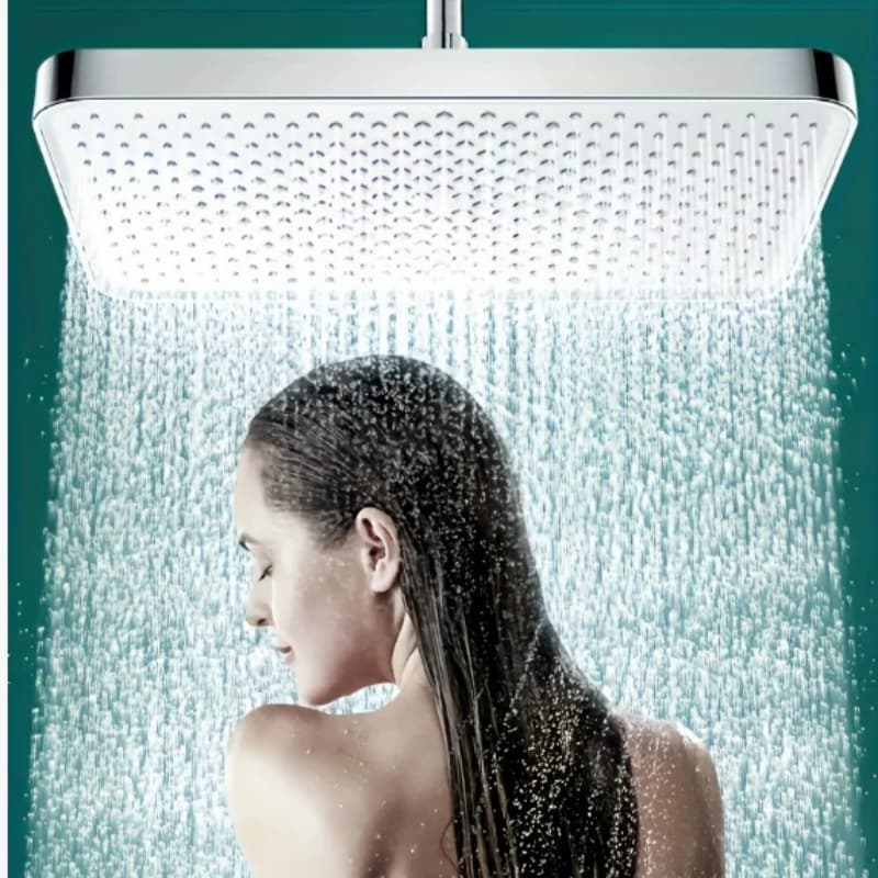 Pommeau de douche de plafond carré de 12 pouces, grande taille, à haut débit, avec jet de pluie, universel, économiseur d'eau, accessoire de douche de salle de bain
