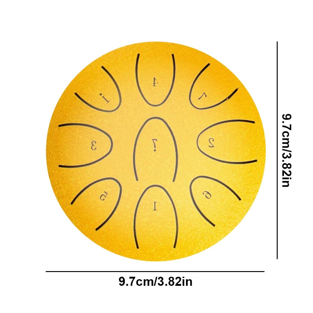 Tambour de pluie Portable de 4 pouces, tambour éthéré à 9 notes avec maillet de tambour, tambour Chakra d'extérieur pour accessoires de Percussion