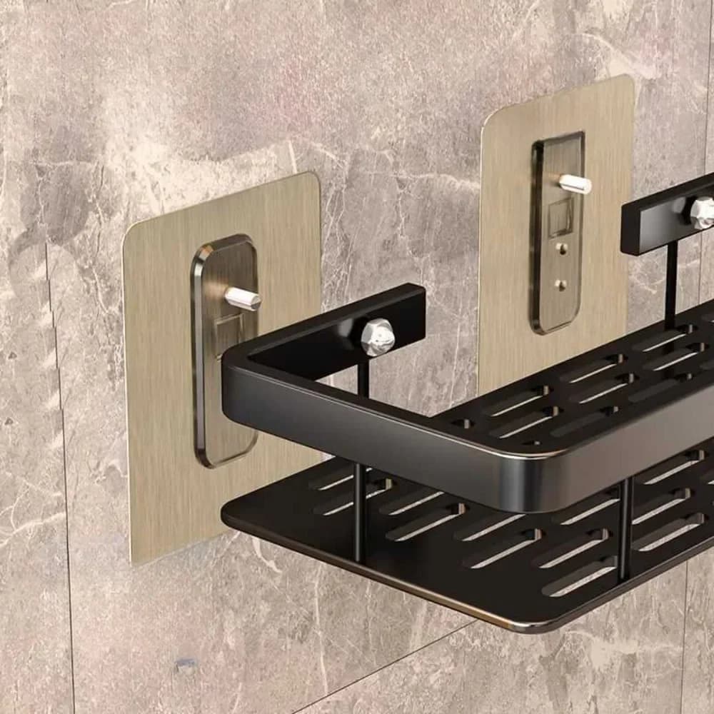 Support de douche mural de grande capacité, sans perçage, pour salle de bain, cuisine, gain de place, installation facile, magasin de produits de toilette, cosmétiques