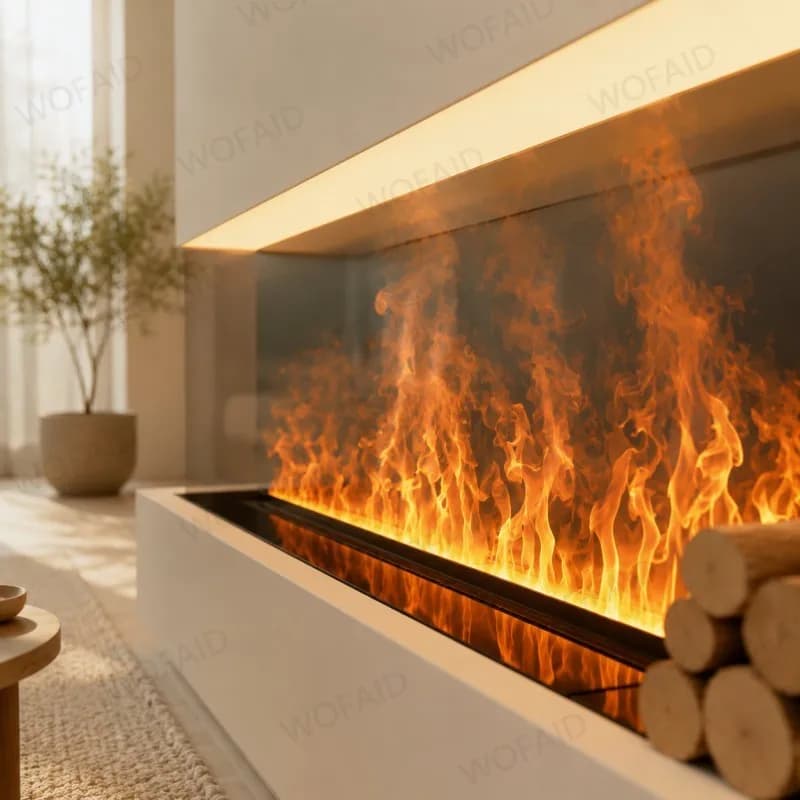Cheminée électrique moderne à vapeur d'eau, sans fumée, sans cendres, effet de flamme réaliste, cheminée à flamme sûre, décoration intérieure