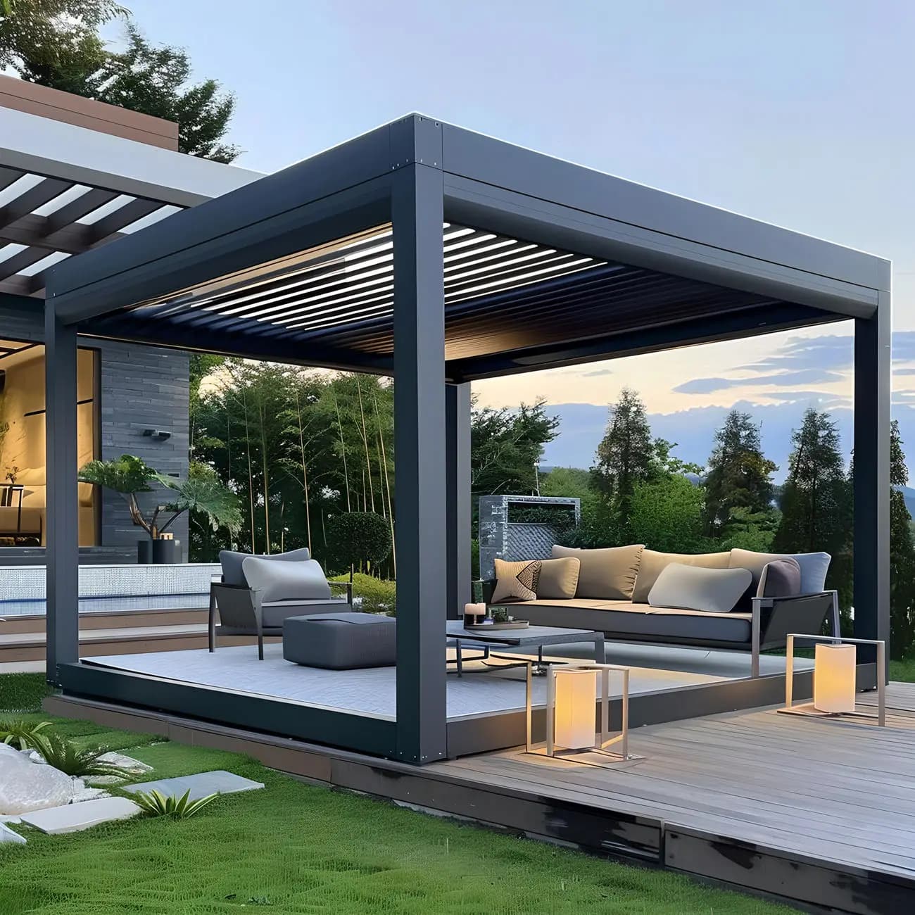 Pergola bioclimatique en aluminium étanche