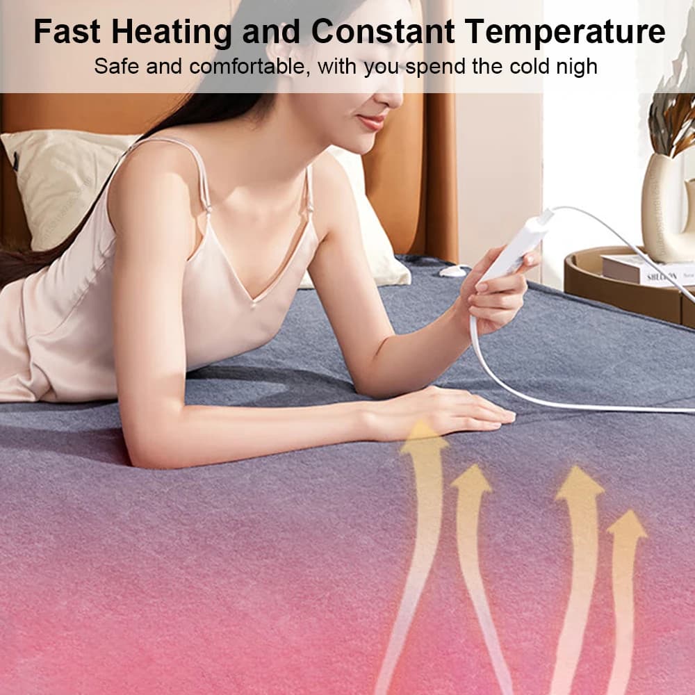 Couverture chauffante électrique avec thermostat automatique, matelas de lit, chauffe-corps double, tapis métropolitain, coussin en polymères, prise UE, 220V