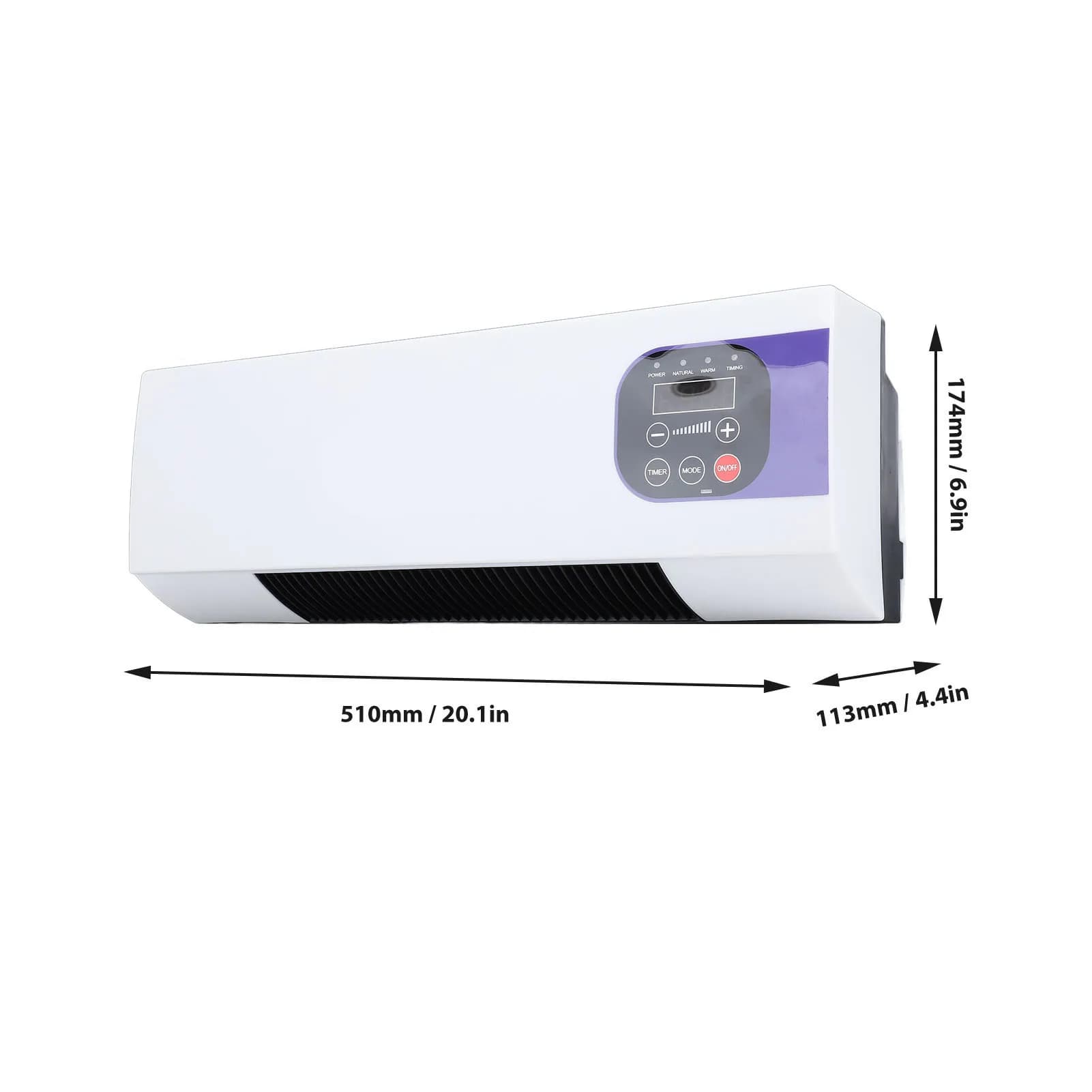 Machine de chauffage murale électrique avec télécommande, sécurité, économie d'espace, nature, vent chaud, chambre à coucher