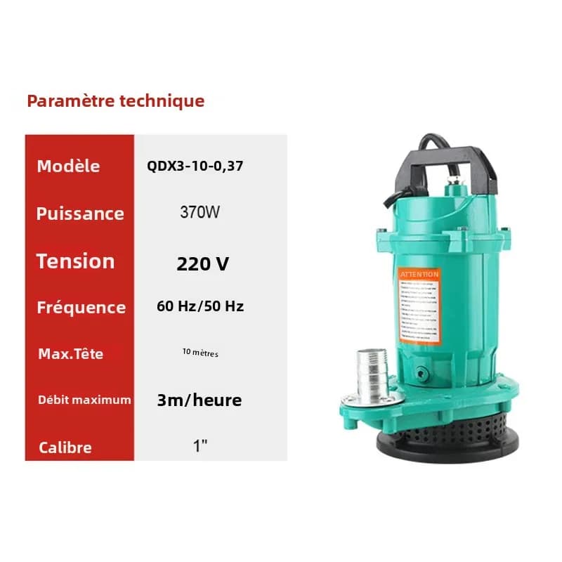 Pompe à eau Submersible électrique haute puissance, pompe à eaux usées, pompe de Drainage électrique Portable pour jardin, étang, piscine et Irrigation