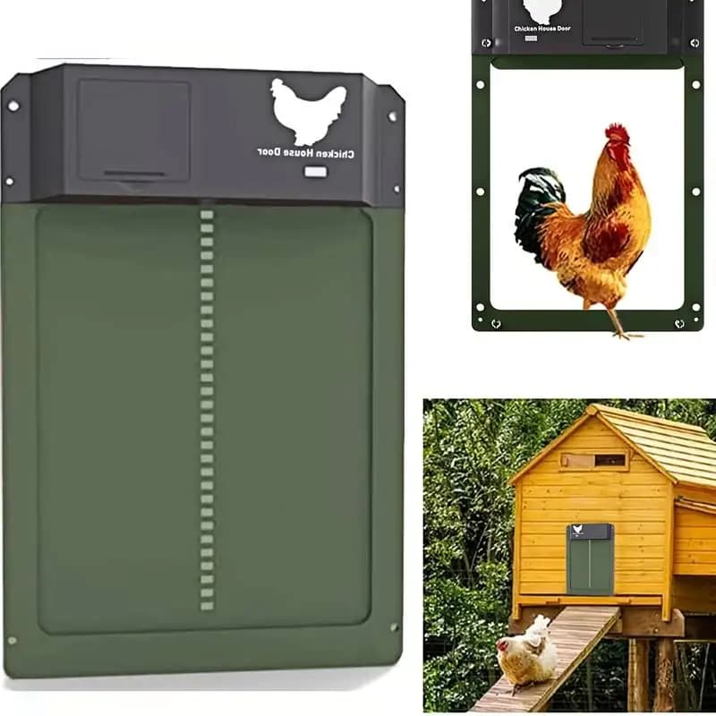 Porte automatique de poulailler, capteur de lumière de porte de maison de poulailler, ouvre-poulet de ferme, fournitures de porte de Cage de canard pour animaux de compagnie, alimenté par batterie