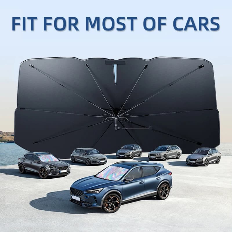 Pare-soleil de pare-brise de voiture, parasol, poignée pliable, protection UV d'été, isolation thermique de siège, accessoires de voiture