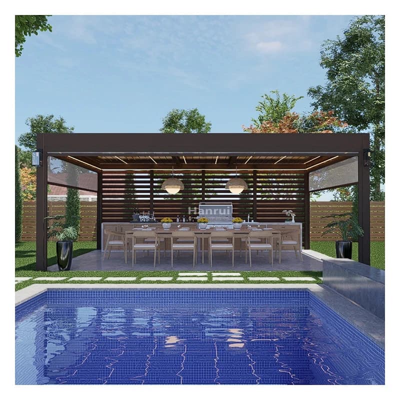 Pergola bioclimatique en aluminium sur mesure 6x4 pour extérieur