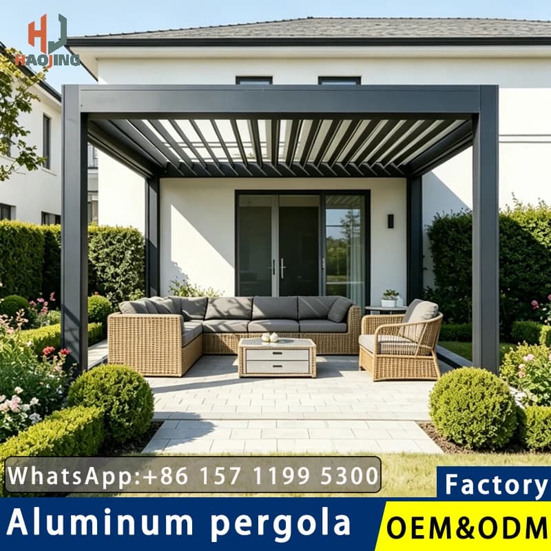 Gazebo de jardin extérieur pavillon en aluminium étanche 4x3 3x3 Pergola en métal Bioclimatica
