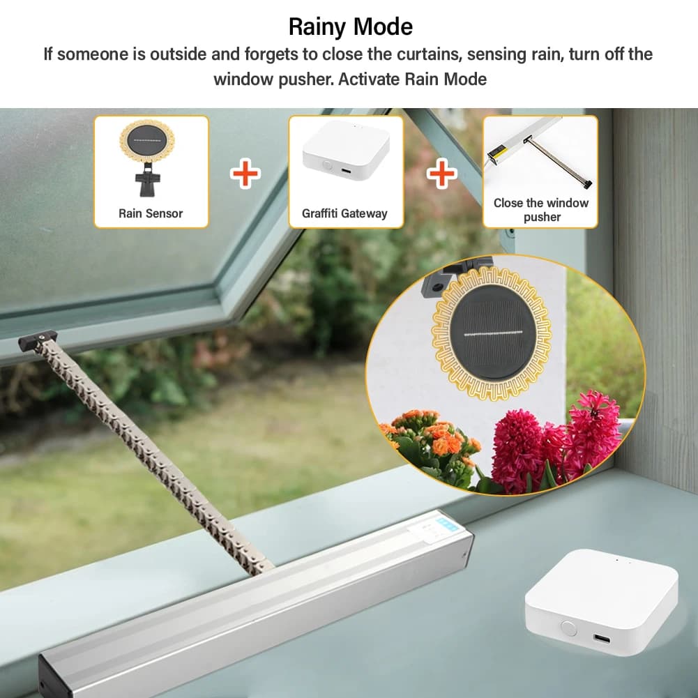Tuya Zigbee-Capteur de lumière solaire et d'eau de pluie
