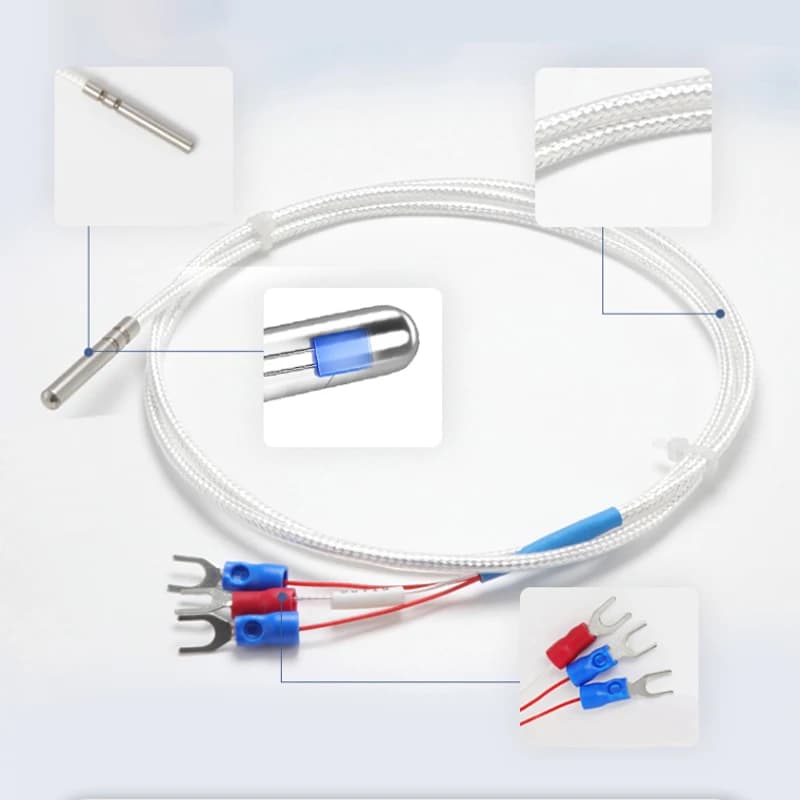 Capteur de température étanche, sonde thermique, ligne de mesure, degré vers haute température, PT100, 1 m, 2 m, 3 m, 4 m, 5m