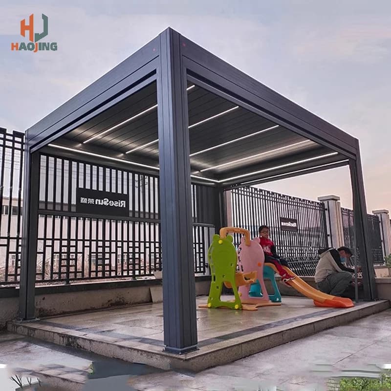 Gazebo de jardin extérieur pavillon en aluminium étanche 4x3 3x3 Pergola en métal Bioclimatica
