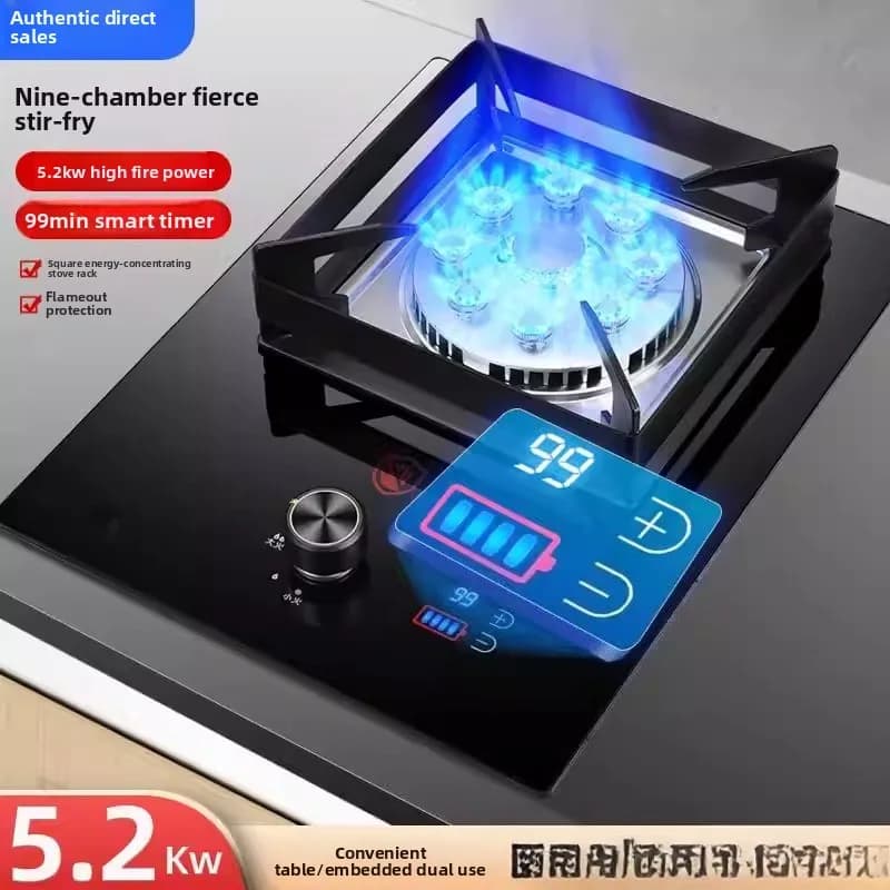 Cuisinière à gaz Haotaitai à brûleur unique, pour usage domestique, de type table, GPL/gaz naturel, économie d'énergie, haute puissance, LAD