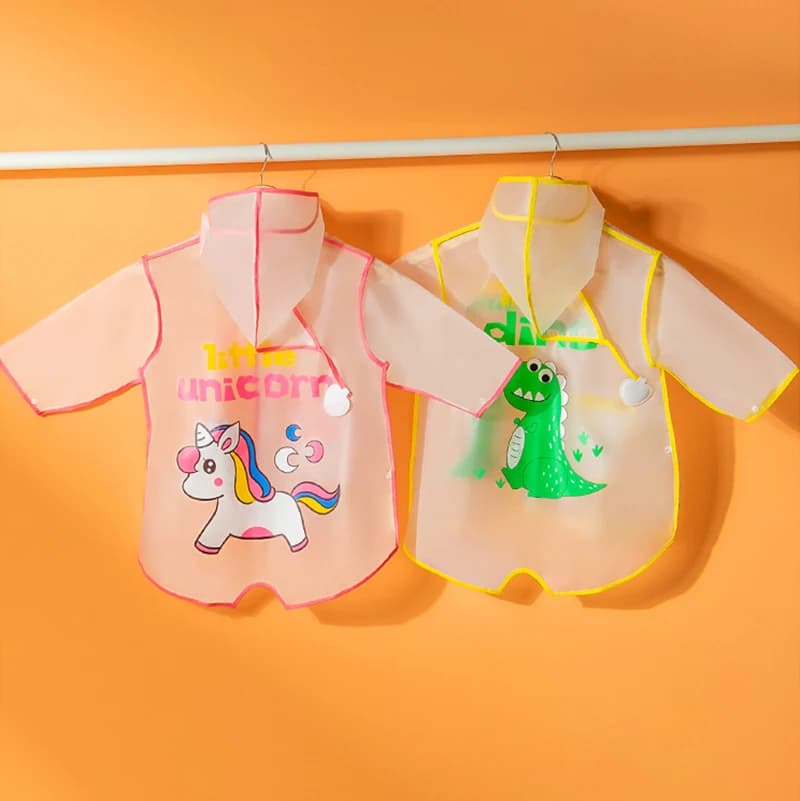 Imperméable pour enfants, Poncho Transparent pour garçons et filles, vêtements de pluie imperméables pour la maternelle, imperméable EVA avec sac de rangement