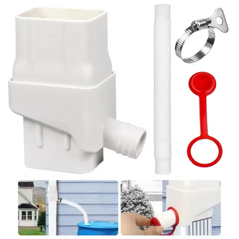 1 ensemble de déviateurs d'eau de pluie pour gouttières - Système de drainage de gouttière facile à installer avec tuyaux flexibles (14,1 po à 50,2 po)