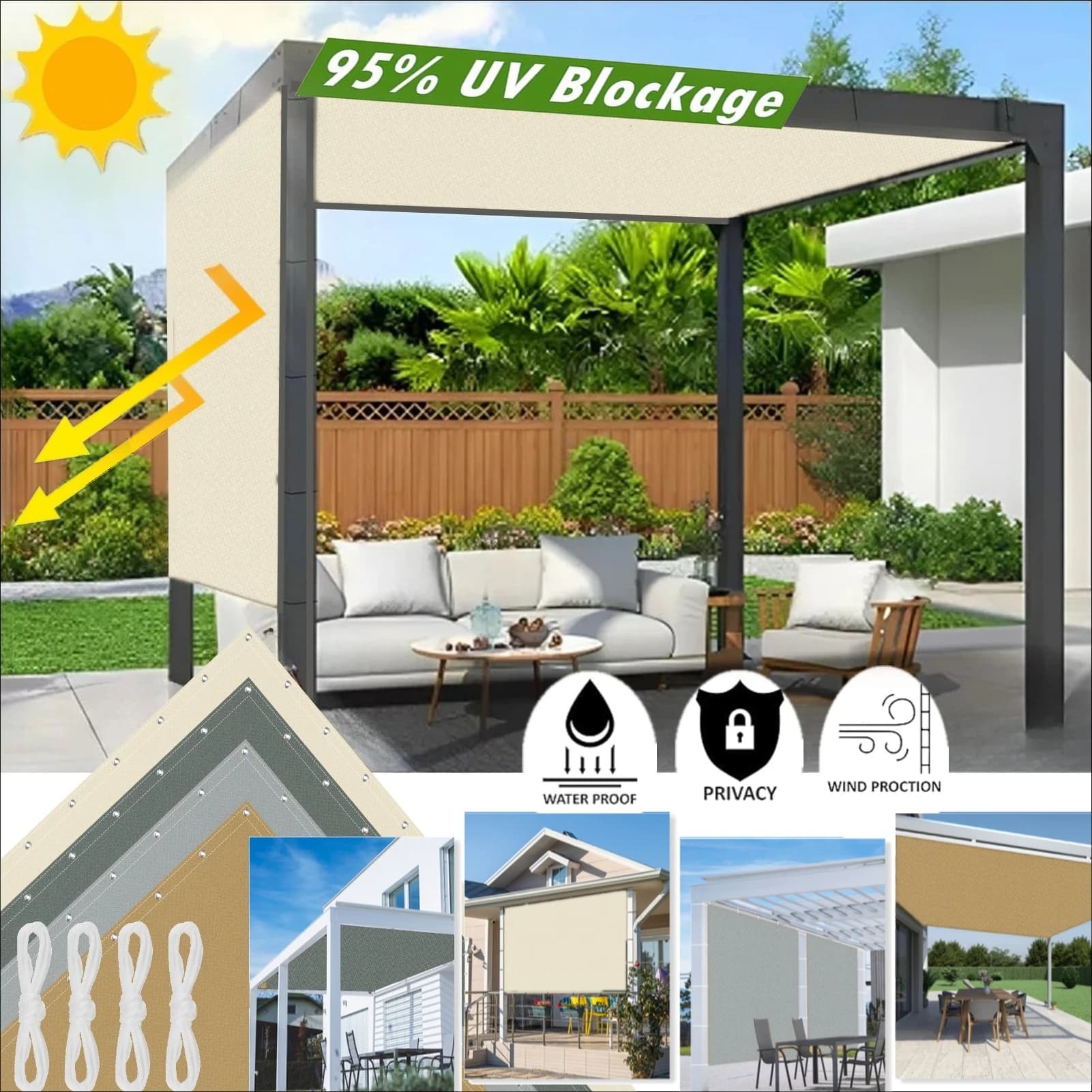 Couverture imperméable pour Pergola