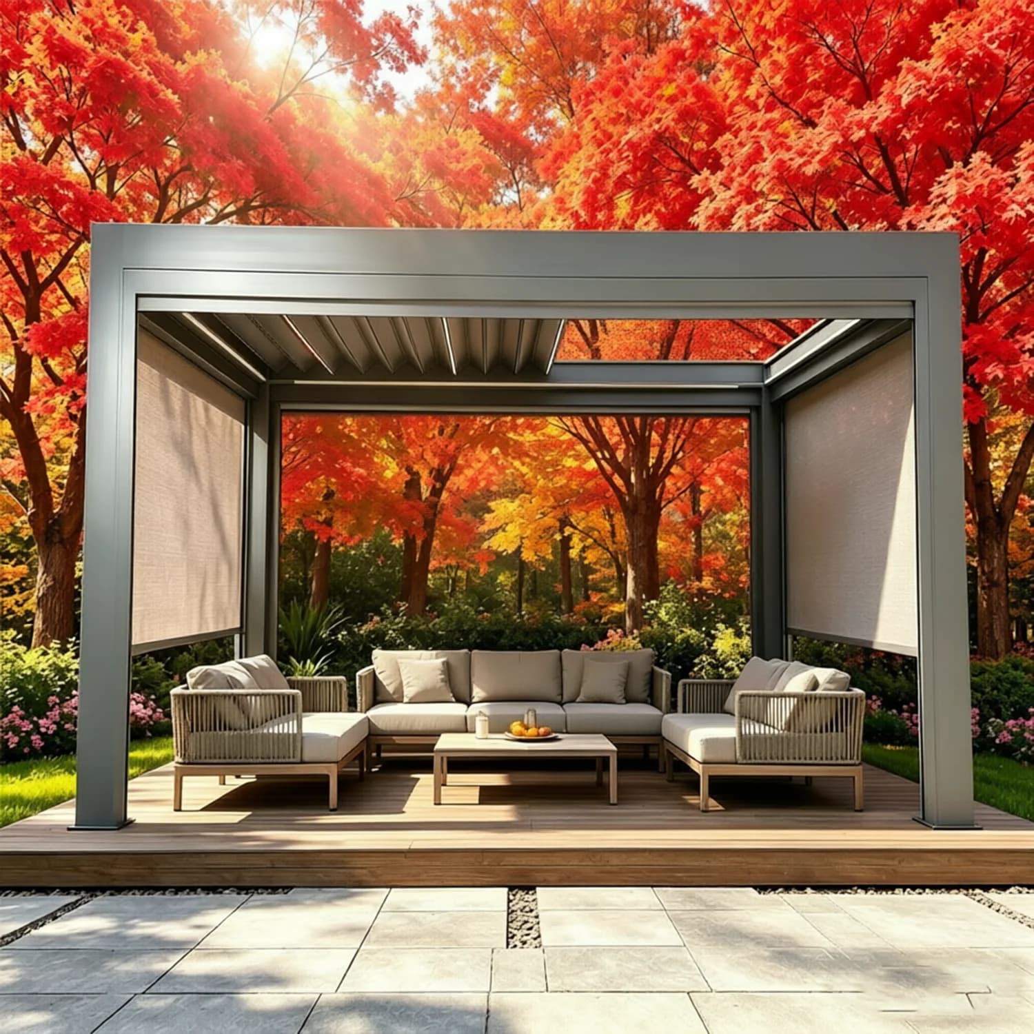 Pergola rétractable, aluminium robuste