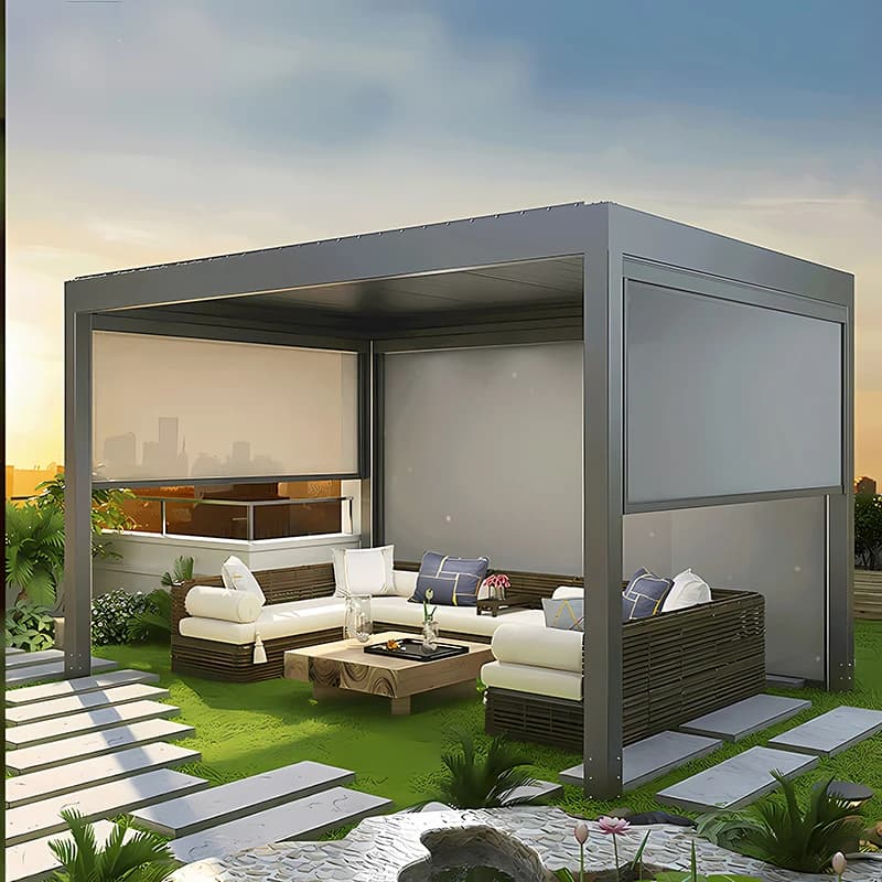 Pare-soleil électrique résistant au vent: auvent de cour et terrasse de villa