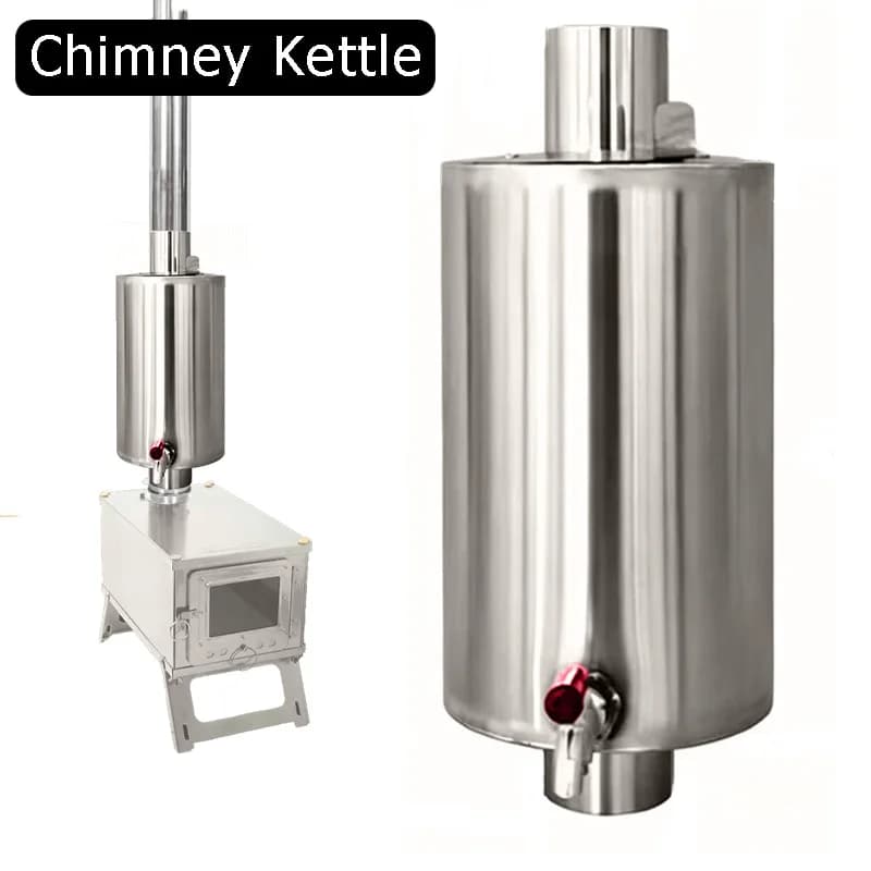 Chaudière à foyer, chauffe-eau de camping en acier inoxydable 304 pour poêle à bois, poêle de tente pour tuyau de 60 mm
