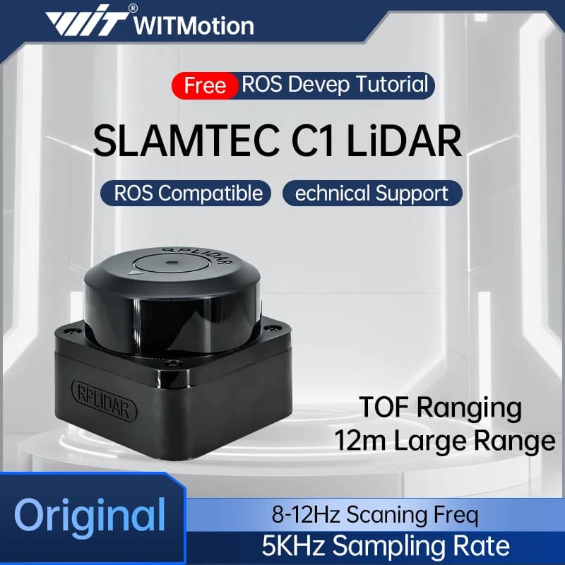 Capteur LiDAR SLAMTEC RPLIDAR C1 TOF Portée 12m 360° ° Module de numérisation pour la cartographie robotique, la navigation et l'évitement d'obstacles