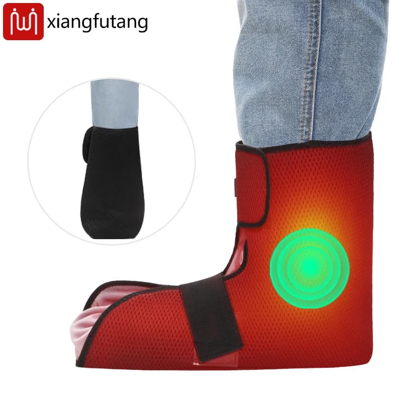 Coussin chauffant pour les pieds, Massage par vibrations, 3 niveaux de température, chauffe-cheville électrique chauffant pour la relaxation et le soutien des pieds