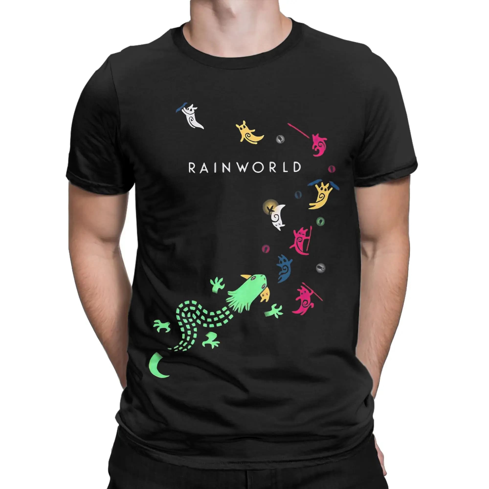 Rainworld jeu hommes t-shirt Humor t-shirt à manches courtes col rond T-Shirts pur coton vêtements d'été