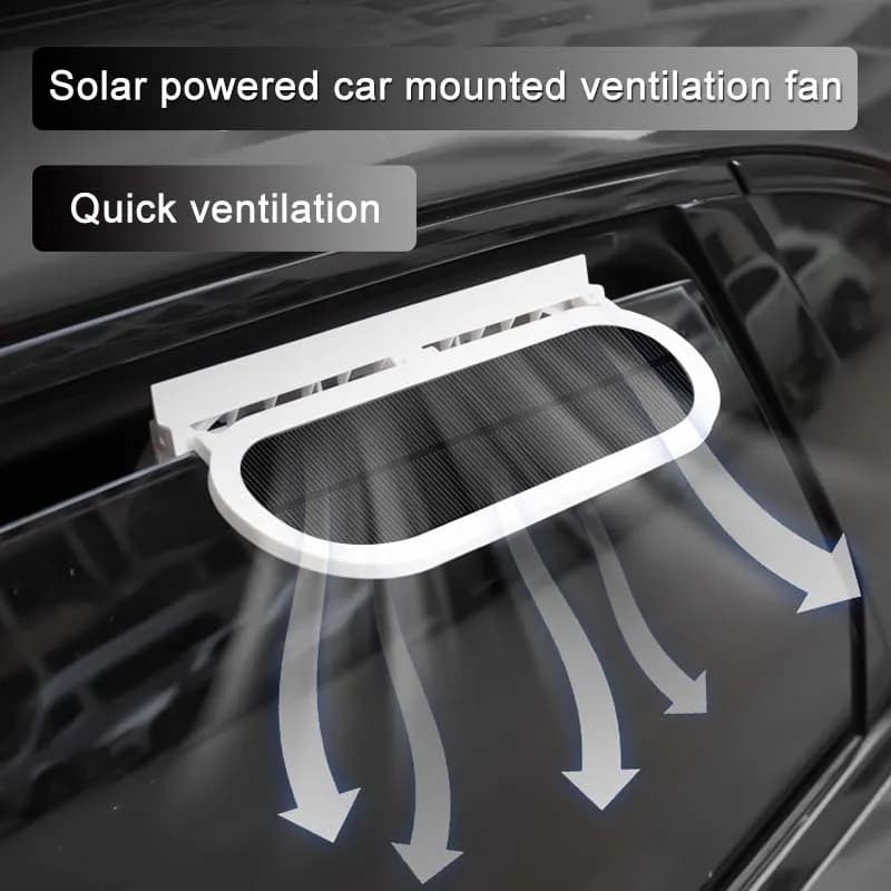 Ventilateur de voiture puissant pour fenêtre, avec panneau solaire rechargeable, ventilateur de refroidissement USB pour radiateur