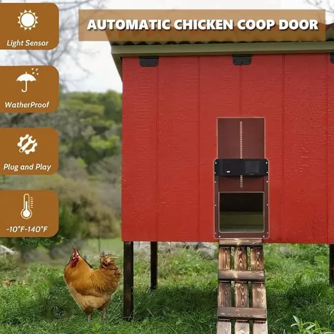 Porte automatique à détection de lumière pour poulailler, poulailler, porte pour animaux de compagnie, usage domestique