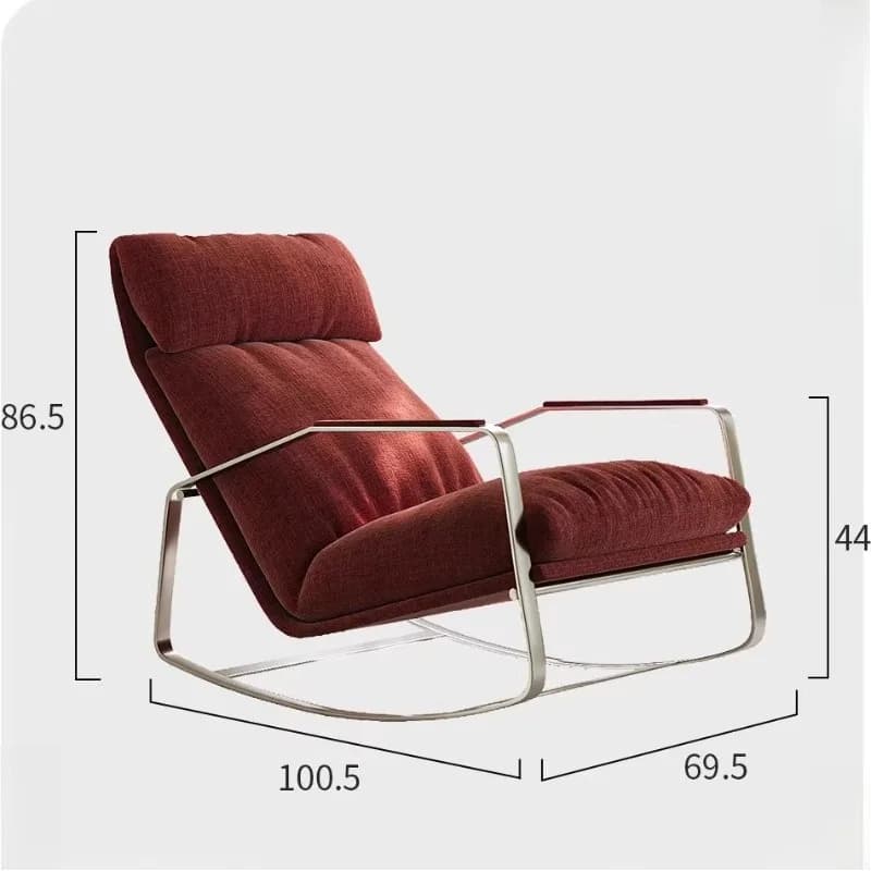Fauteuil à bascule confortable pour chambre et salon, design nordique moderne Bauhaus, fauteuil d'appoint pour la maison et l'appartement