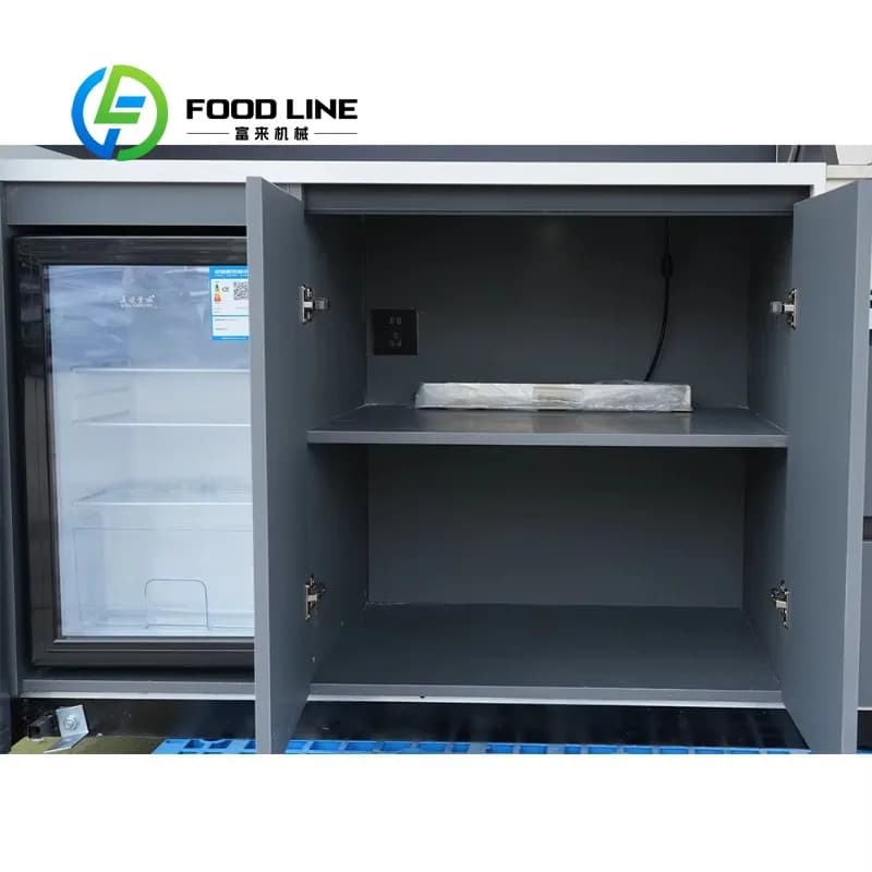 Pergola sur mesure en promotion : Ensemble de cuisine modulaire moderne pour barbecue extérieur avec réfrigérateur et