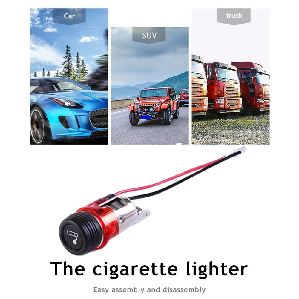 Allume-cigare de voiture avec câble d'alimentation pour Volkswagen VW Polo Jetta Bora Golf Passat Beetle Tiguan Touran Caddy Scirocco