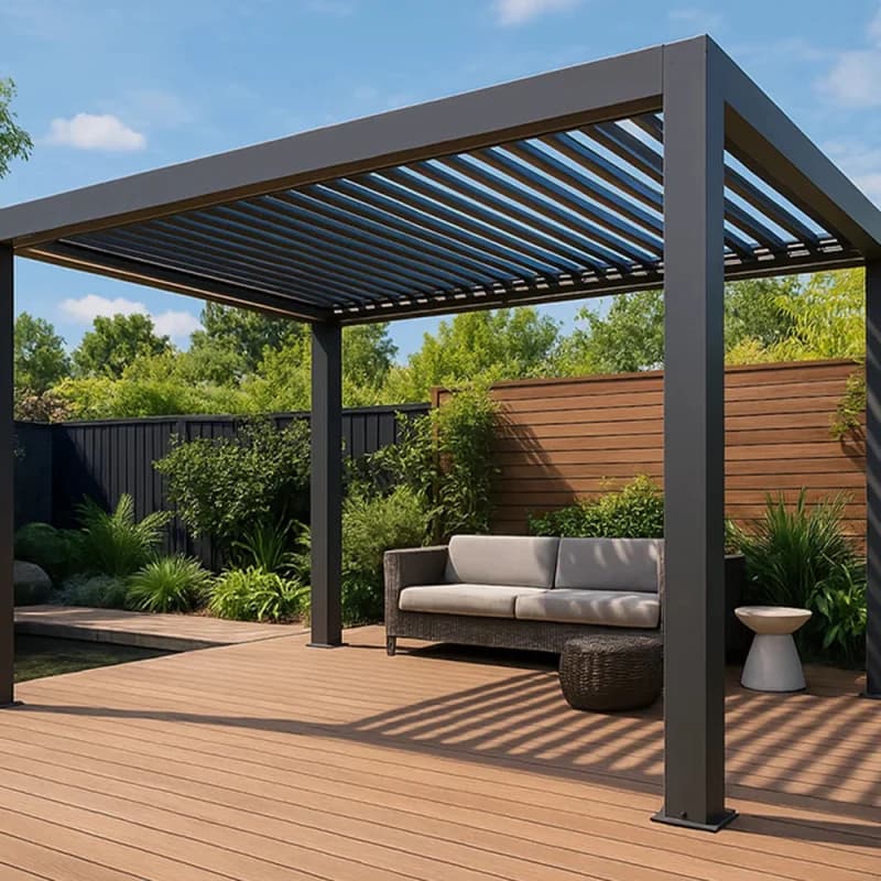 Pergola bioclimatique motorisée en aluminium 3x3 4x6m