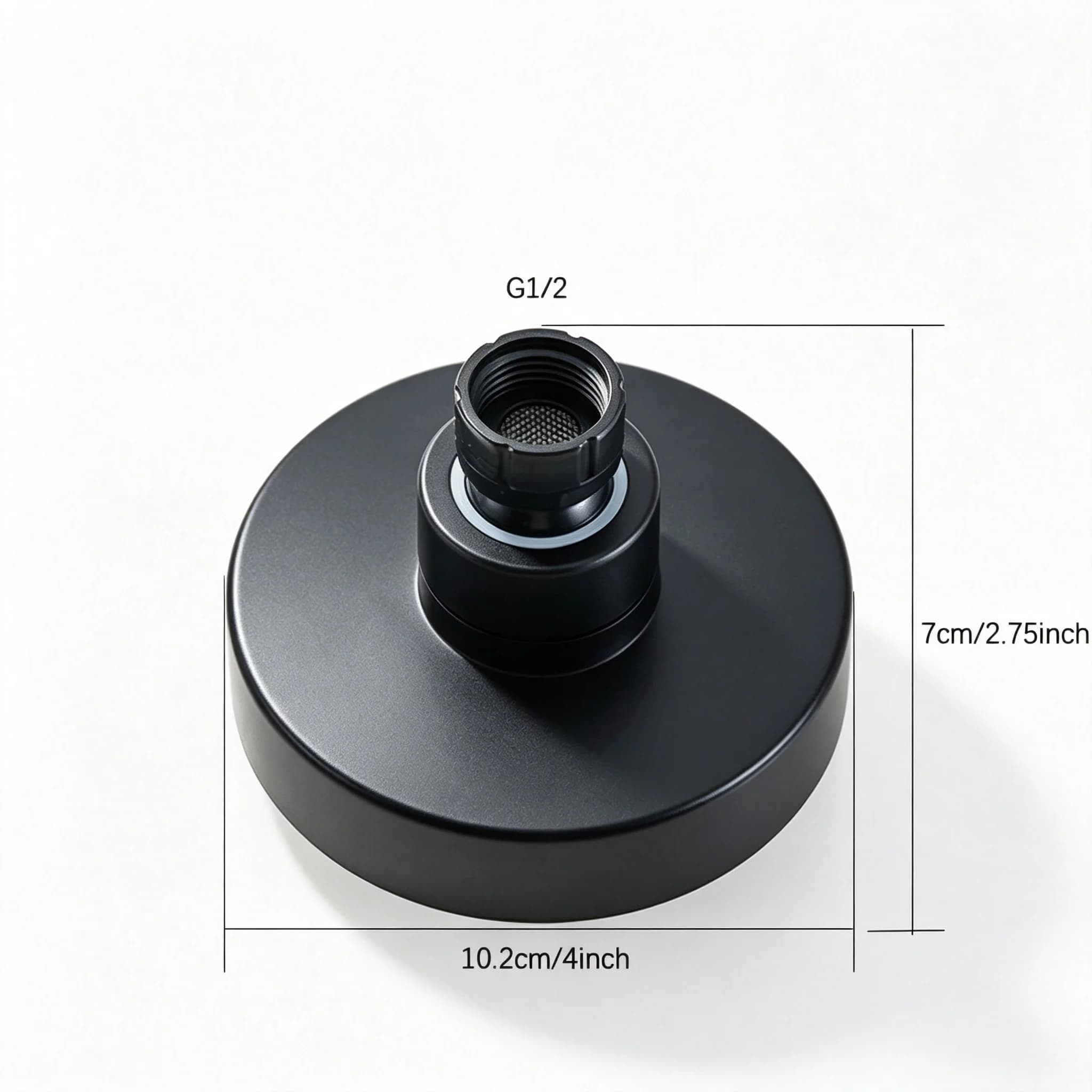 Pommeau de douche mural rond à jet de pluie avec buse à haut débit, anti-calcaire, facile à nettoyer - Kit de douche complet pour salle de bain