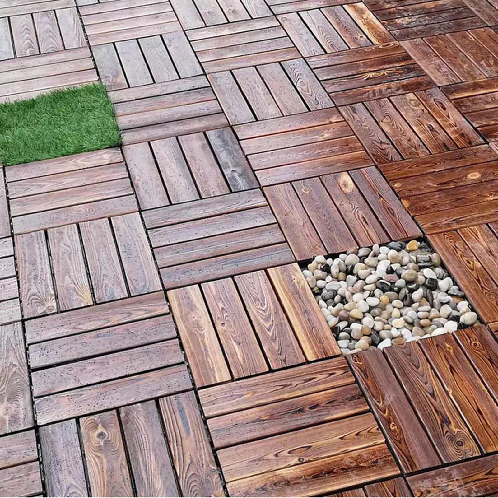 Carreaux de sol en bois pour terrasse extérieure