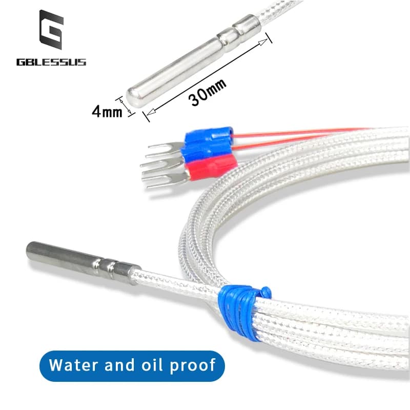 Capteur de température étanche, sonde thermique, ligne de mesure, degré vers haute température, PT100, 1 m, 2 m, 3 m, 4 m, 5m
