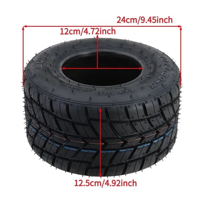 Pneus de pluie tubeless avant 10x4.50-5 pouces, adaptés aux accessoires de kart de drift tout-terrain – Nouveauté !