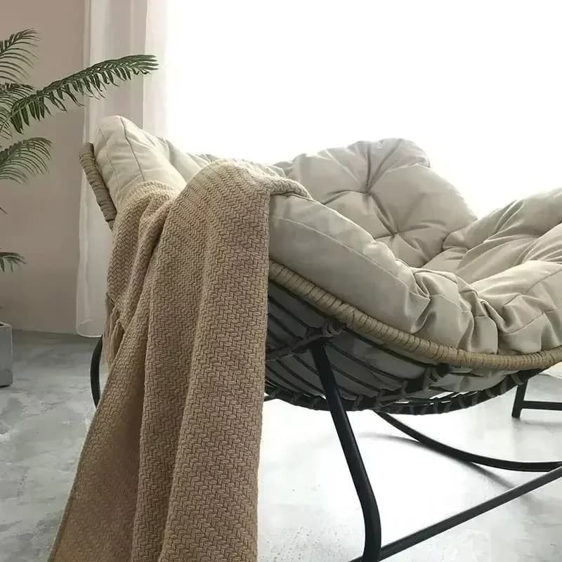 Chaise à bascule paresseux canapé nid d'oiseau en forme de salon balcon sieste petit appartement rotin tissé adulte