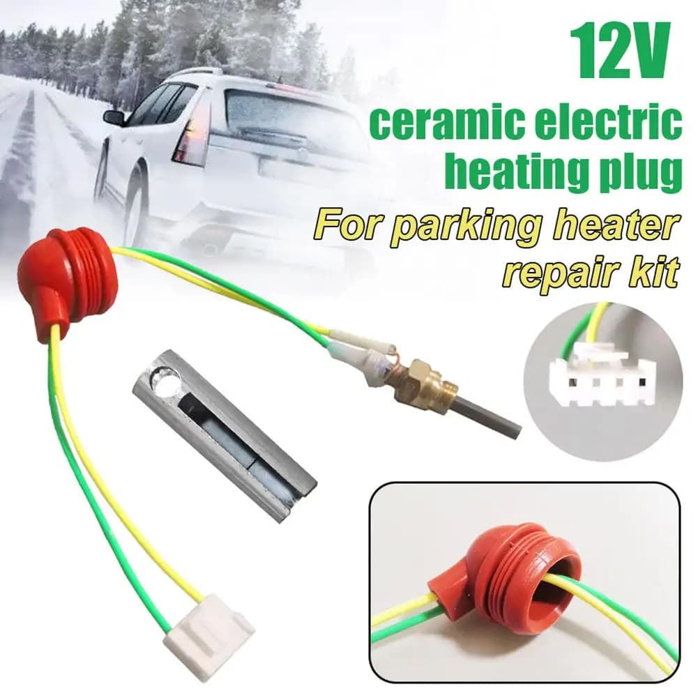 Bougie de préchauffage de chauffage Diesel 12V, bougie en céramique avec clé pour systèmes de chauffage, allumage rapide, Performance Stable, chauffage d'hiver