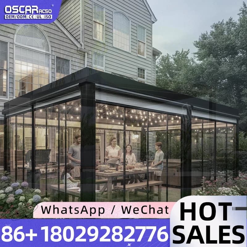 Pergola de terrasse motorisée rétractable à lames orientables