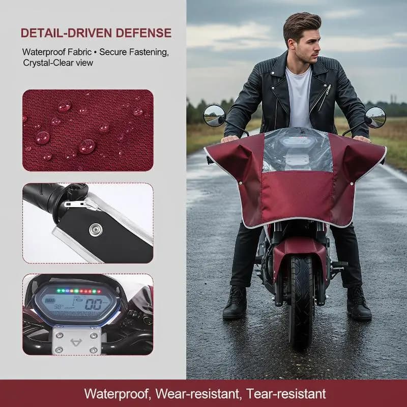 Housse de protection transparente pour tableau de bord de trottinette électrique, avec fermeture éclair, imperméable, pour la conduite en extérieur par temps de pluie